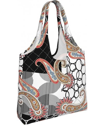 Paisley Single Shoulder Commuter Canvas Tote Bags For Women And Men Paisley 1 $11.65 Totes