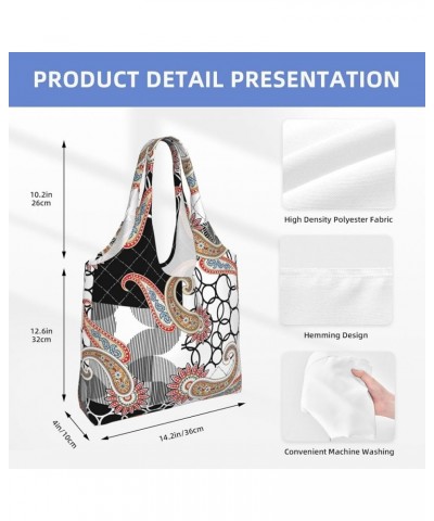 Paisley Single Shoulder Commuter Canvas Tote Bags For Women And Men Paisley 1 $11.65 Totes