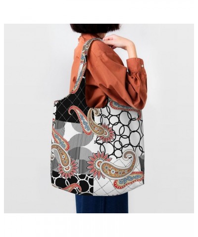 Paisley Single Shoulder Commuter Canvas Tote Bags For Women And Men Paisley 1 $11.65 Totes