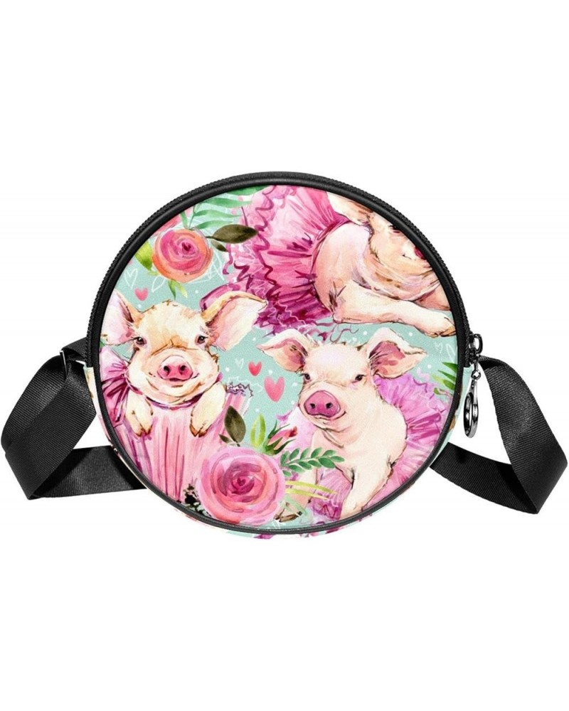 the Chameleon Insect Crossbody Bag for Women Teen Girls Round Canvas Shoulder Bag Purse Tote Handbag Bag Multi06 $10.91 Totes