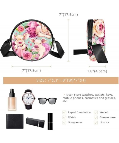 the Chameleon Insect Crossbody Bag for Women Teen Girls Round Canvas Shoulder Bag Purse Tote Handbag Bag Multi06 $10.91 Totes