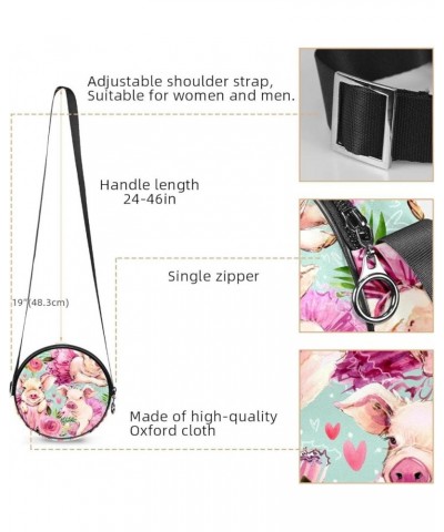 the Chameleon Insect Crossbody Bag for Women Teen Girls Round Canvas Shoulder Bag Purse Tote Handbag Bag Multi06 $10.91 Totes