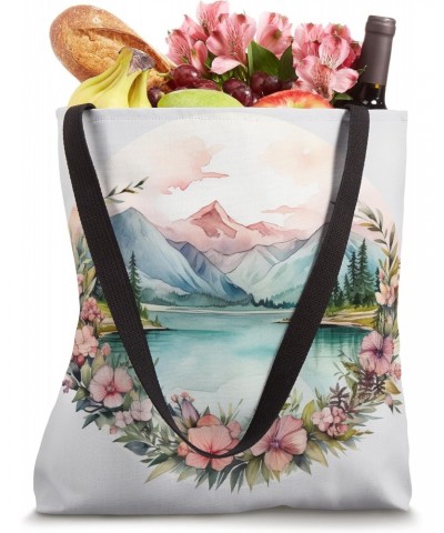 Boho Chic Floral Wreath flowers watercolor Retro Mountain Tote Bag $13.46 Totes