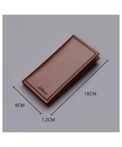 Men S Wallets with Fashion ID Long Wallet Solid Color Men Open Purse Multiple Card Slots Clutch Women (Brown, One Size) Brown...