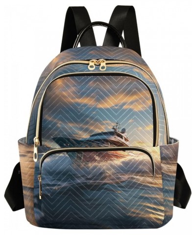 Riding The Wind and Waves Fashion Travel Backpack for Women Multi Pockets Lightweight Purse for Women-M Multicolor Small $18....