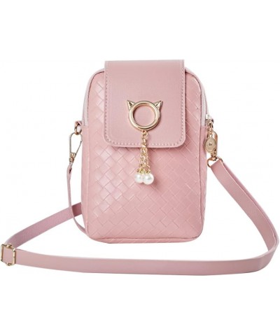 Womens Crossbody Cellphone Bag PU Leather Multicolor Cellphone Bag Fashion Cell Phone Shoulder Bags Pink $10.05 Shoulder Bags