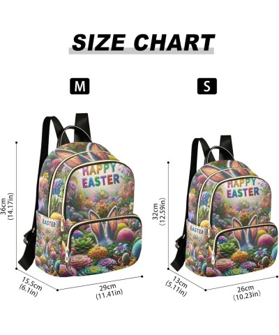 Animal Skinned Tank Pattern Quilted Backpack Purse Women's Small Backpack Travel Backpack for Women Small Easter Hidden Bunny...