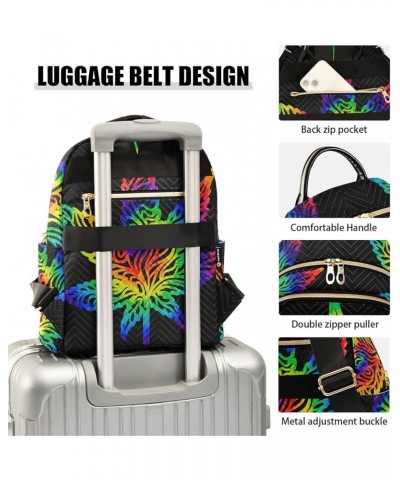 Rainbow Leaf Tie Dye Small Backpack Purse for Women Travel Bag Fashion Daypack Back Pack Shoulder Bag Multicolor Small $16.45...