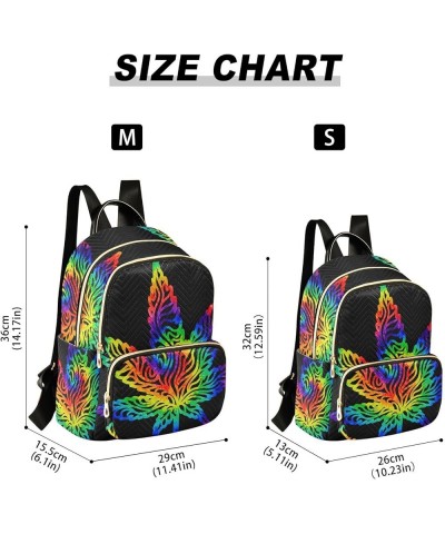 Rainbow Leaf Tie Dye Small Backpack Purse for Women Travel Bag Fashion Daypack Back Pack Shoulder Bag Multicolor Small $16.45...