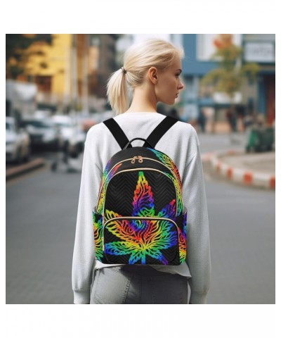 Rainbow Leaf Tie Dye Small Backpack Purse for Women Travel Bag Fashion Daypack Back Pack Shoulder Bag Multicolor Small $16.45...