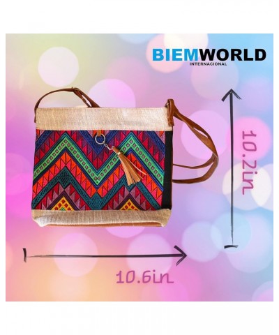 BIEMWORLD Traditional and durable purses, high capacity and many pockets, Mexican craftwork bags Geometric $23.65 Handbags