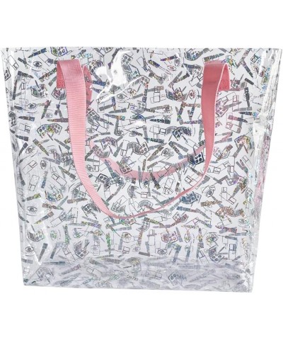 Laser Clear Tote Bags, Waterproof Seethrough Bag Vinyl Handle Bag, Transparent Tote Bag for Daily Life Makeup $9.35 Totes