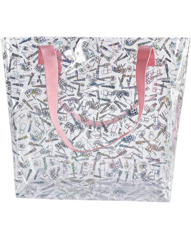 Laser Clear Tote Bags, Waterproof Seethrough Bag Vinyl Handle Bag, Transparent Tote Bag for Daily Life Makeup $9.35 Totes