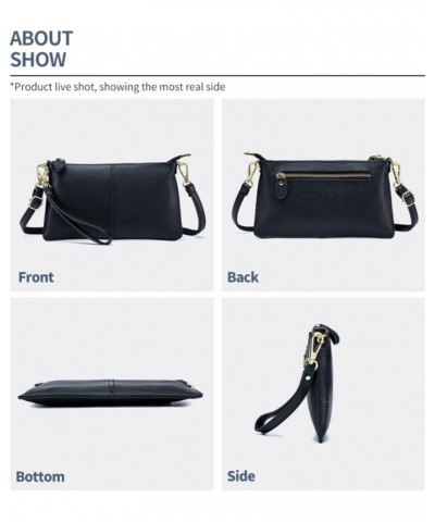 Genuine Leather Crossbody Phone Bag for Women Slim Small Shoulder Bag Clutch Phone Pouch Purse Wallet Black $30.24 Totes