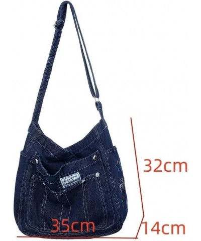 Denim Shoulder Bag Jean Bag Messenger Bag for Women Aesthetic Tote Bag Casual Retro Crossbody Bag Handbag Blue 01 $12.80 Totes