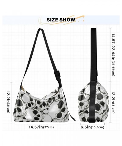 Skulls Hobo Bags for Women Crossbody Bag Handbag Leather Purses Shoulder Bag for Gifts Work Travel $15.18 Hobo Bags