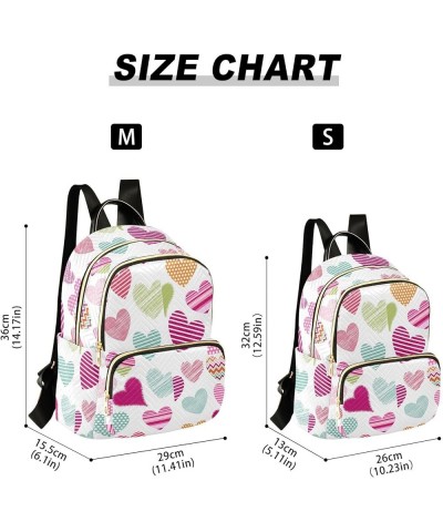 Colorful Hearts Valentine's Women Backpack Purse Shoulder Bag Color Small $17.81 Backpacks