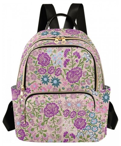 Colorful Mexican Folk Floral Casual Fashion Polyester Travel Rucksack Shoulder Bag Color Small $18.50 Backpacks