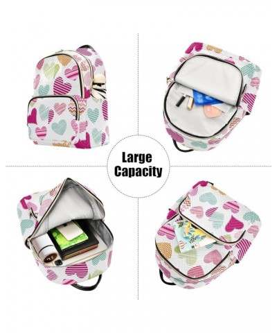 Colorful Hearts Valentine's Women Backpack Purse Shoulder Bag Color Small $17.81 Backpacks