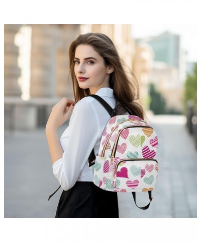 Colorful Hearts Valentine's Women Backpack Purse Shoulder Bag Color Small $17.81 Backpacks