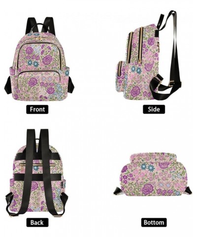 Colorful Mexican Folk Floral Casual Fashion Polyester Travel Rucksack Shoulder Bag Color Small $18.50 Backpacks