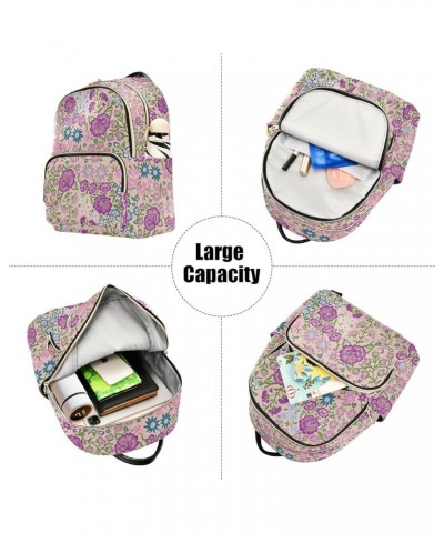 Colorful Mexican Folk Floral Casual Fashion Polyester Travel Rucksack Shoulder Bag Color Small $18.50 Backpacks