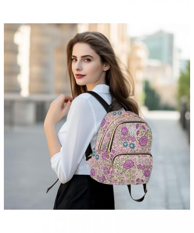 Colorful Mexican Folk Floral Casual Fashion Polyester Travel Rucksack Shoulder Bag Color Small $18.50 Backpacks