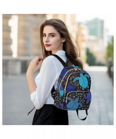 Travel Backpack Purse for Women Fashion Anti-theft Work Casual Turtle Marine Pattern Daypack Shoulder Bag Medium Size Small $...