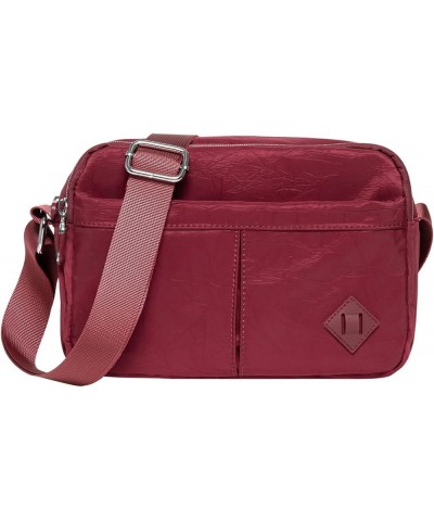 Women Crossbody Bag Handbag Lightweight Shoulder Purse Nylon Multi Pocket Crossbody Bag Ladies Travel Handbag 1583-red $8.91 ...