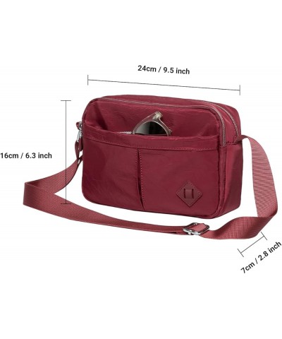 Women Crossbody Bag Handbag Lightweight Shoulder Purse Nylon Multi Pocket Crossbody Bag Ladies Travel Handbag 1583-red $8.91 ...