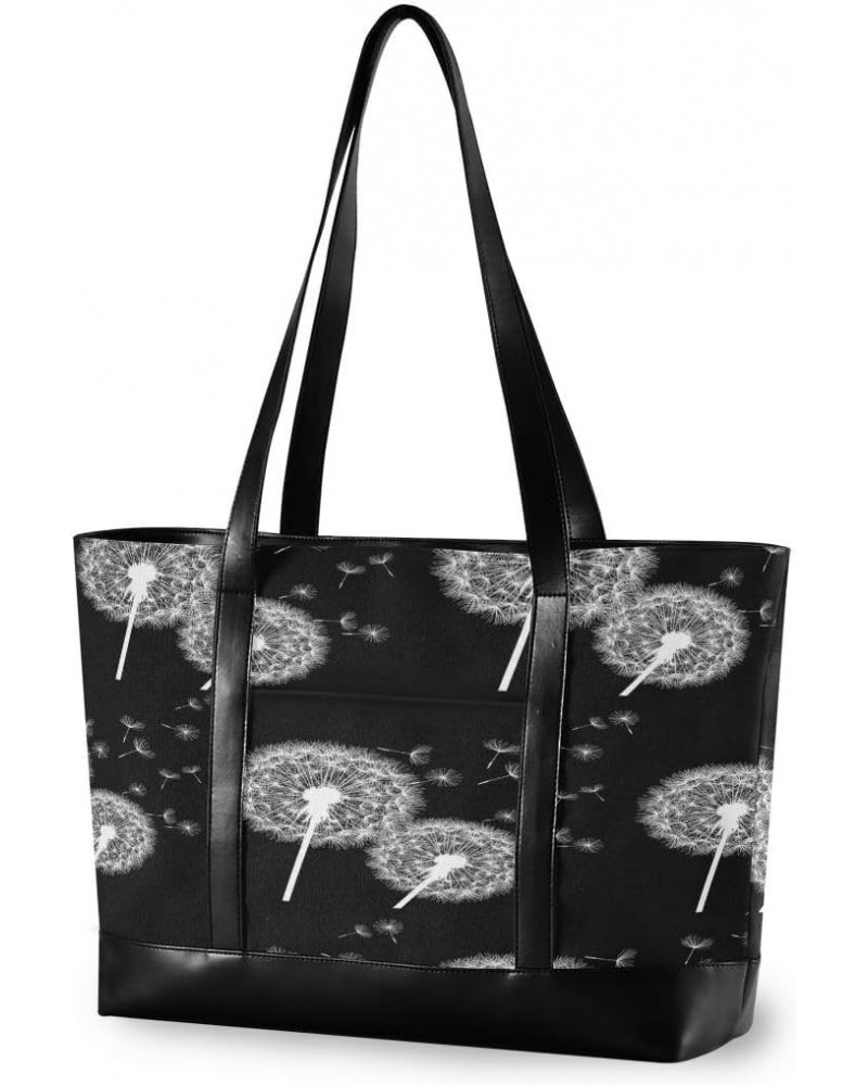 Women's Tote Shoulder Bag Beautiful Background Flower Dandelion Rainbow Flag Capacity Handbag $21.12 Shoulder Bags