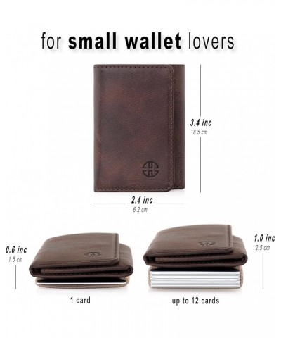 Rimini Men & Women Minimalist Small Front Pocket Leather Wallet Elastic Credit Card Holder (Brown Vintage) Brown Vintage $14....