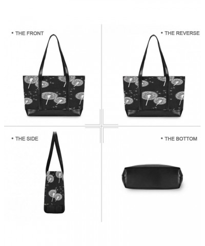 Women's Tote Shoulder Bag Beautiful Background Flower Dandelion Rainbow Flag Capacity Handbag $21.12 Shoulder Bags