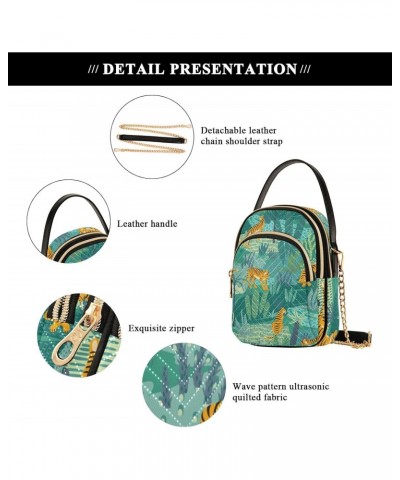 Tigers Jungle Tropical Multi Pockets Crossbody Bags for Women Zip Cell Phone Purse Wallet Bag with Detachable Shoulder Strap ...