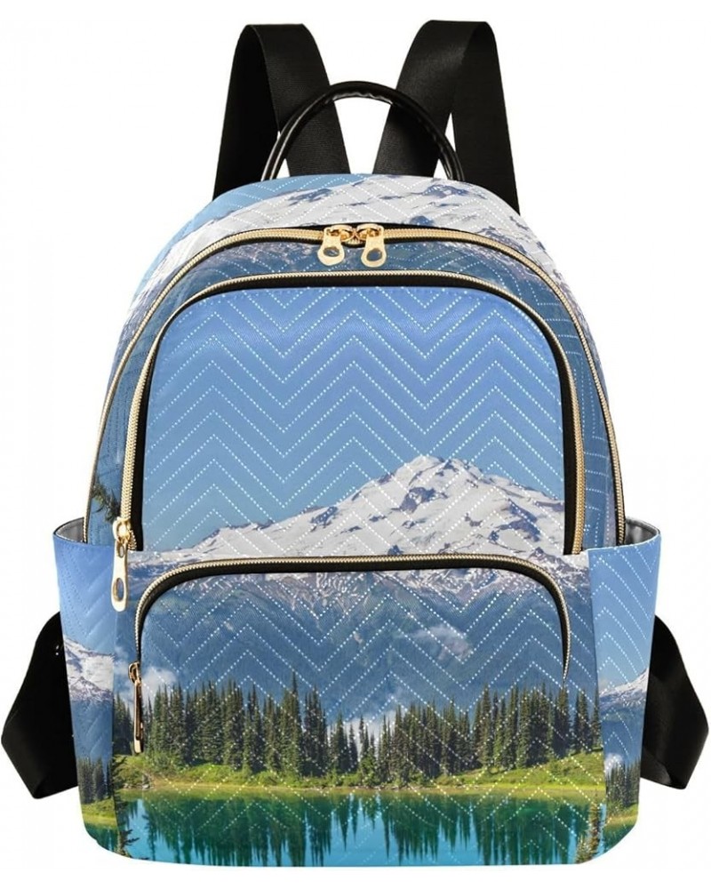 Small Backpack for Women Travel Bag Lake and Glacier Peak Mountain Landscape Daypack Purse Fashion Shoulder Bag Rucksack Smal...