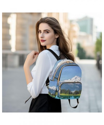 Small Backpack for Women Travel Bag Lake and Glacier Peak Mountain Landscape Daypack Purse Fashion Shoulder Bag Rucksack Smal...