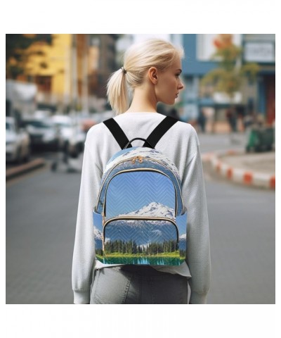 Small Backpack for Women Travel Bag Lake and Glacier Peak Mountain Landscape Daypack Purse Fashion Shoulder Bag Rucksack Smal...