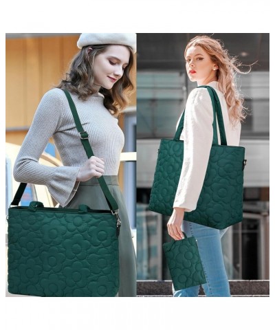 Tote Bag Women Teacher Purse Handbags Shoulder Crossbody Hobo Bags 2pcs with Coin Purse for Work Office School Quilted Olive ...