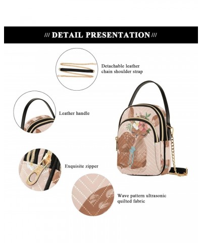 Cute Deer Mother Crossbody Handbags for Women Casual Leather Shoulder Phone Purse $14.55 Crossbody Bags