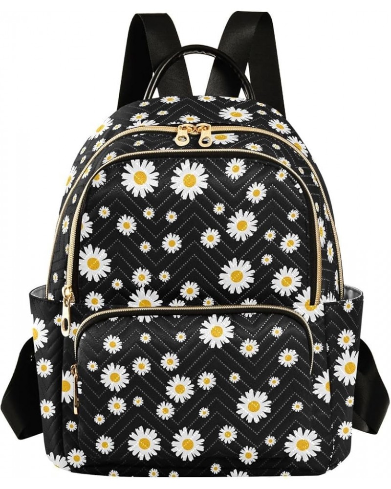 Mini Backpack for Women, Little White Daisy Travel Backpack Purse for Ladies, Small Bookbag Daypack Shoulder Bag M Multi1050 ...