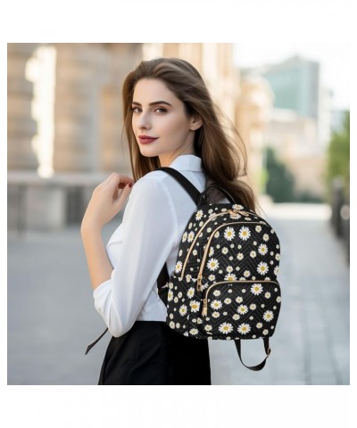 Mini Backpack for Women, Little White Daisy Travel Backpack Purse for Ladies, Small Bookbag Daypack Shoulder Bag M Multi1050 ...