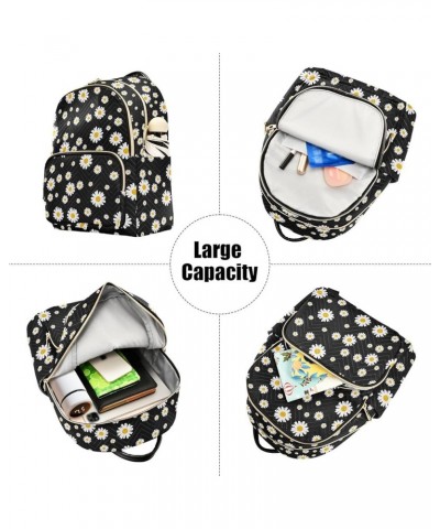 Mini Backpack for Women, Little White Daisy Travel Backpack Purse for Ladies, Small Bookbag Daypack Shoulder Bag M Multi1050 ...