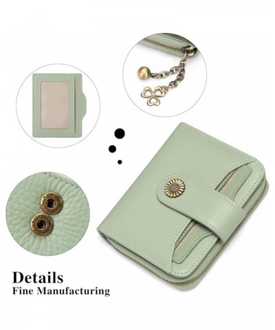 Wallet for Women Leather Small RFID Blocking Bifold Zipper Pocket Card Holder with ID Window A09 Light Green Lychee $13.51 Wa...