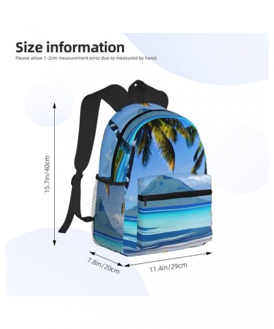 Tropical Flower Leaf Parrot Backpack Cute Print Bookbag Women Travel Casual Water-resistant Backpack Travel Bag bags Tahiti B...