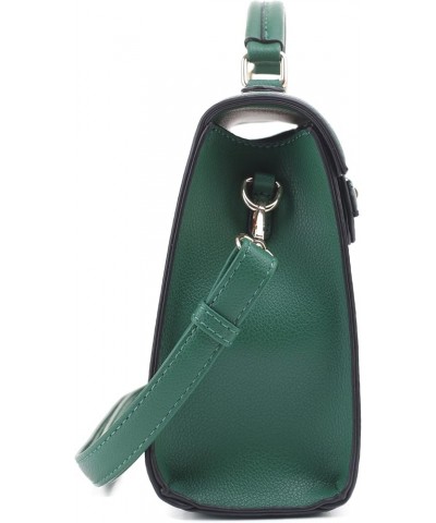 Women's Top Handle Satchel with Detachable Strap Small Pebbled Leather Crossbody Bag Kelly Green $26.36 Satchels