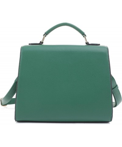 Women's Top Handle Satchel with Detachable Strap Small Pebbled Leather Crossbody Bag Kelly Green $26.36 Satchels