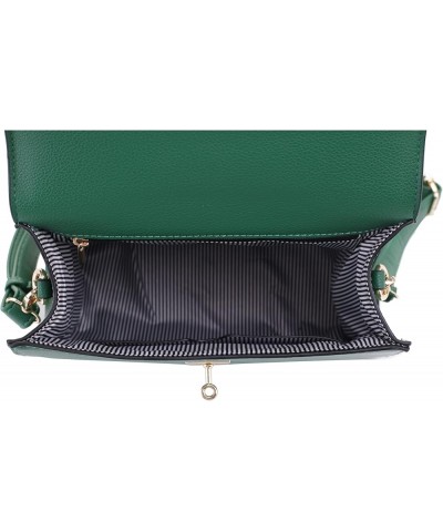 Women's Top Handle Satchel with Detachable Strap Small Pebbled Leather Crossbody Bag Kelly Green $26.36 Satchels