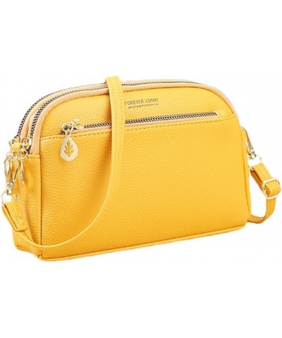 Crossbody Bag for Women Small Mini Leather Handbag Ladies Phone Pouch Girls Yellow $10.57 Crossbody Bags