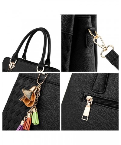 Top-Handle Handbags Purse Satchel for Women Soft PU Leather Crossbody Shoulder Bag with Tassel Pendant Drak Gray $12.21 Totes