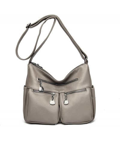 Crossbody Bag for Women Soft PU Leather Shoulder Bag Multi Pocket Purses Medium Roomy Handbag Pocketbooks (Blue) Grey $30.53 ...